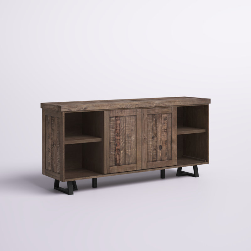 Miesville Prairie Sideboard with Wine Holder, Natural/Black