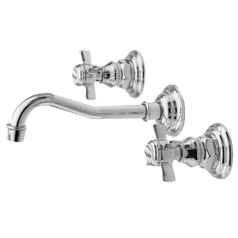 Fairfield Wall Mount Bathroom Faucet, Polished Chrome