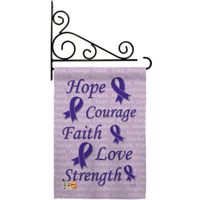 Hope, Faith, Courage - Impressions Decorative 2-Sided Polyester 19 x 13 in. Flag Set
