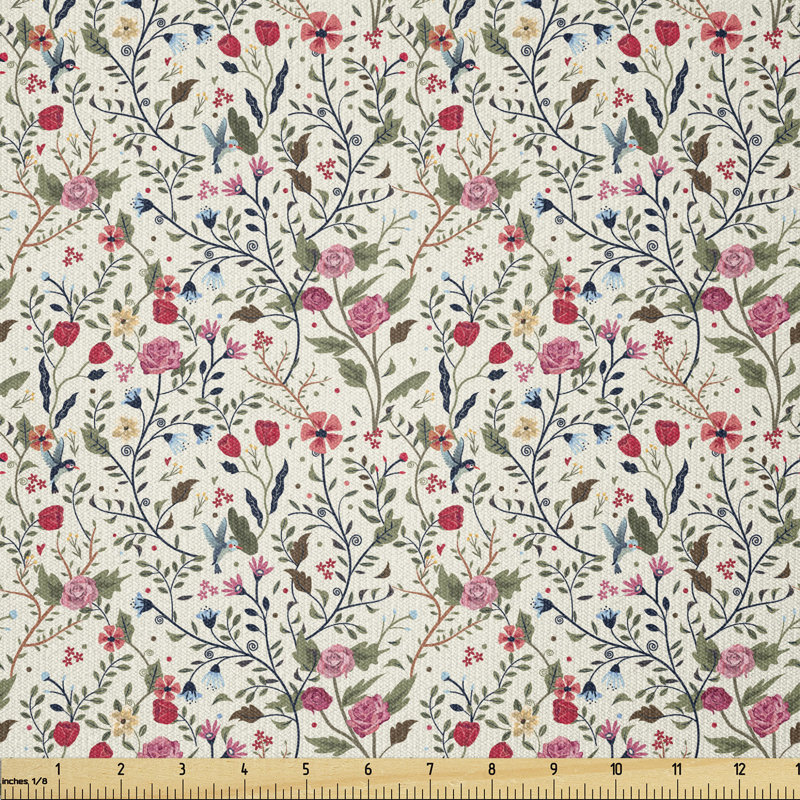 Crishon Colourful Blossoming Flowers Roses Tulips and Daisies Multi-Purpose Fabric