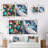 Techno Matrix Futuristic Dreams Edm Pattern - Abstract Collages Square Collage Set Of 2-101849553-101849549