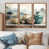 Toile avec cadre flottant brun