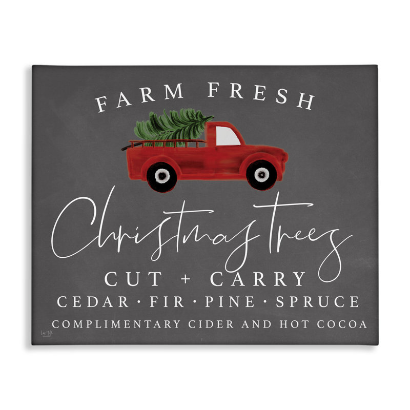 Farm Farm Trees on Grey Canvas, design par Lux + Me Designs, H 16 po x l 20 po