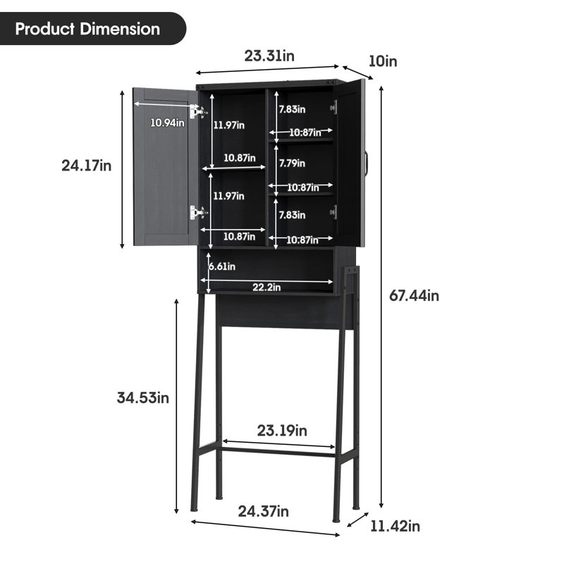 Armoire de rangement au-dessus de la toilette