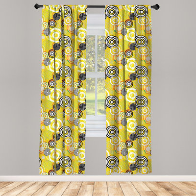 Geometric Semi-Sheer Rod Pocket Curtain Panels