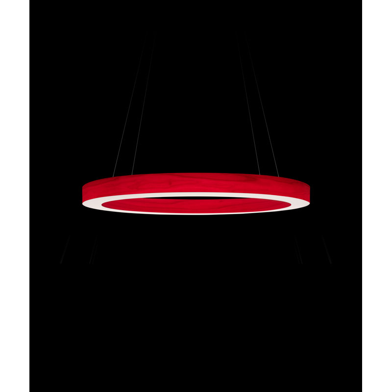 Oh! Line 1 - Light LED Pendant, 2" H x 23.6" W x 23.6" D, Red