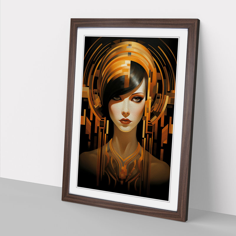 Single Picture Frame Print on Wood, Walnut Framed, 46cm H x 34cm W