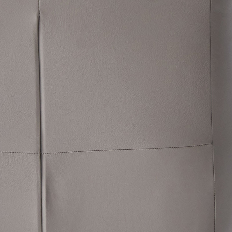 Fauteuil d'appoint et repose-pieds Ranbir, Cuir gris