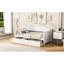 Lit de jour simple avec 2 tiroirs de rangement spacieux, couleur blanche, structure en pin massif, sans sommier, convient au décor de chambre à coucher ou de salon, arqué classique, décoration en bois à assemblage rapide et rangement,