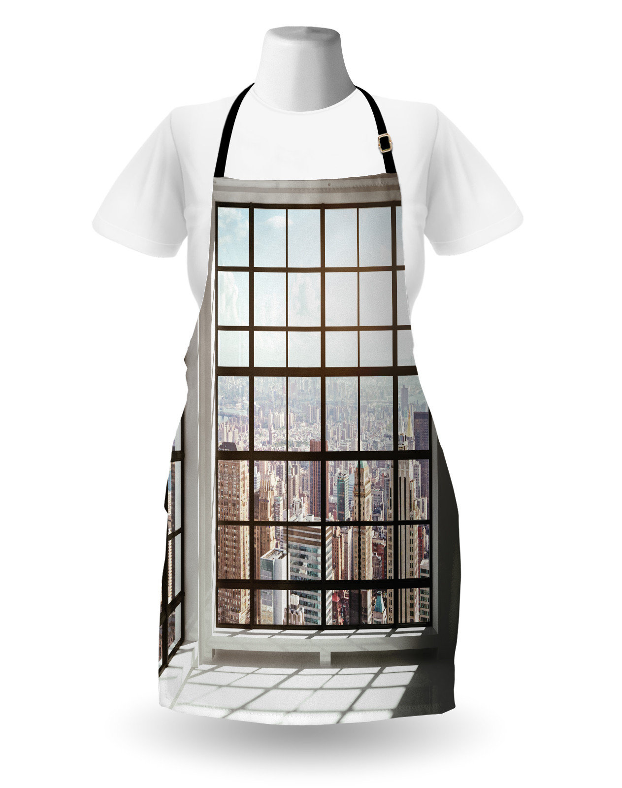 East Urban Home Scenery Apron Unisex, Urban Modern City View, Adult ...
