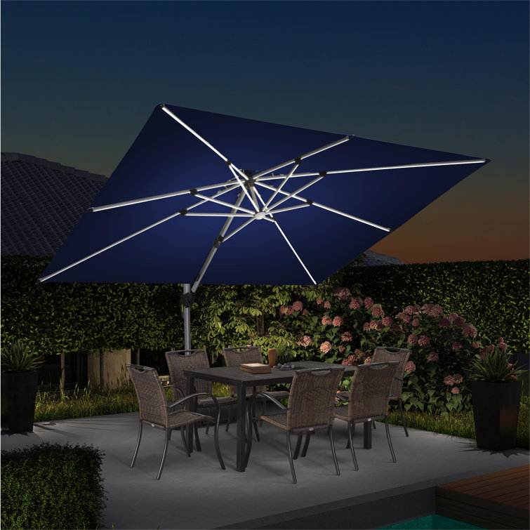 9' x 12' Double Top Deluxe Rectangular Lighted Cantilever Umbrella (must purchase base separately)