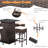 Ensemble de bar Latitude Run® avec structure en acier et matériau extérieur en osier
