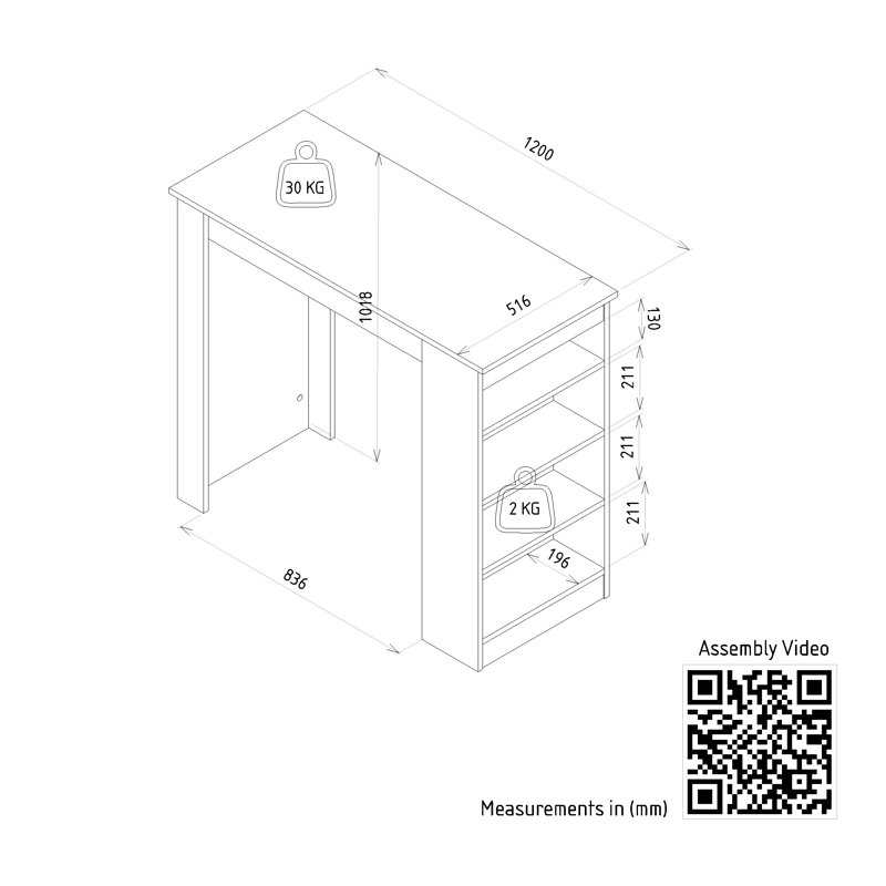 Alkmaar 120cm Bar Cabinet, Anthracite-Sapphire