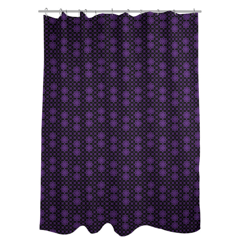 Rideau de douche simple en treillis Classic, Mauve / Noir