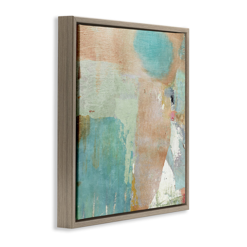 Art mural sur toile Rustic Paint Strokes par Suzanne Nicoll, Cadre flottant orme Montalcino, H 25 po x l 25 po x P 1,7 po