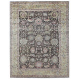 Wool Oriental Area Rug in Dark Gray/Khaki