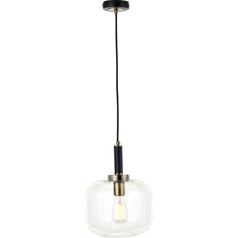 Veedersburg 1 - Light Brushed Gold/Black Single Pendant