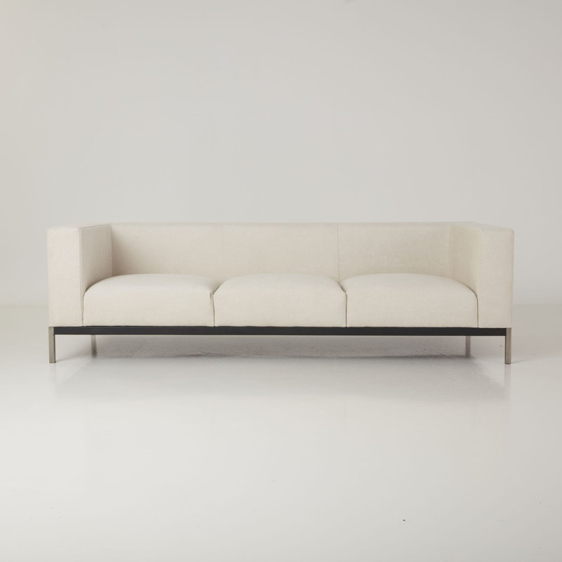Terra 90'' Upholstered Sofa, Beige Chenille