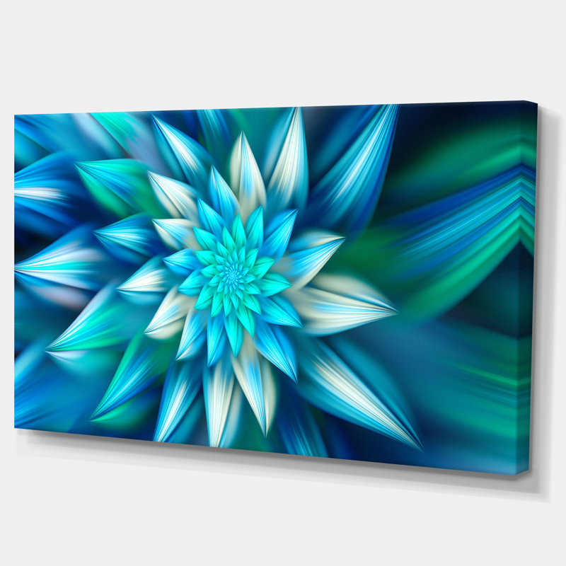 " Huge Blue Fractal Flower ", 20" H x 40" W x 1" D