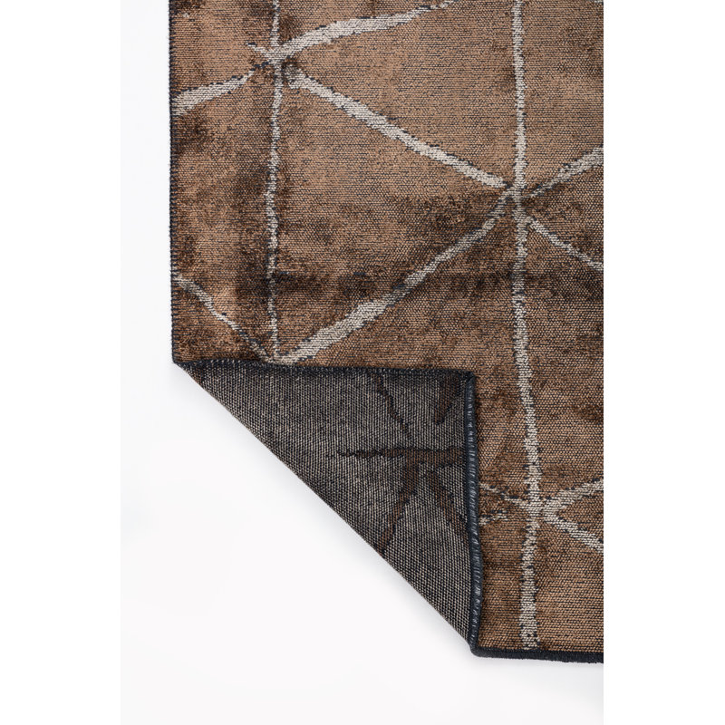 Rapture Brown/Gray Geometric Luxury Area Rug, Rectangle 7'10" x 9'10"