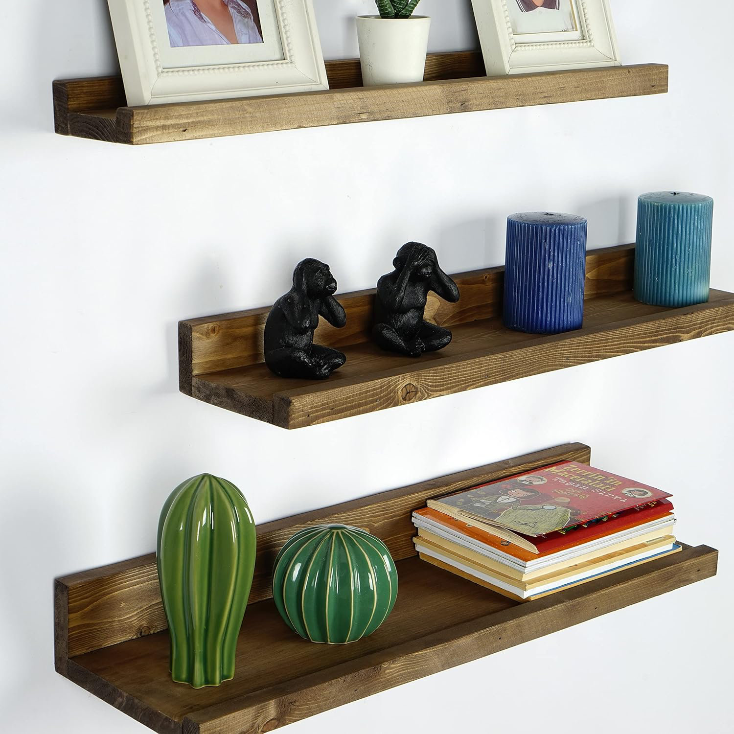 Ophelia & Co. 3-piece Cottage Wall Shelves, Wall-mounted Farmhouse ...