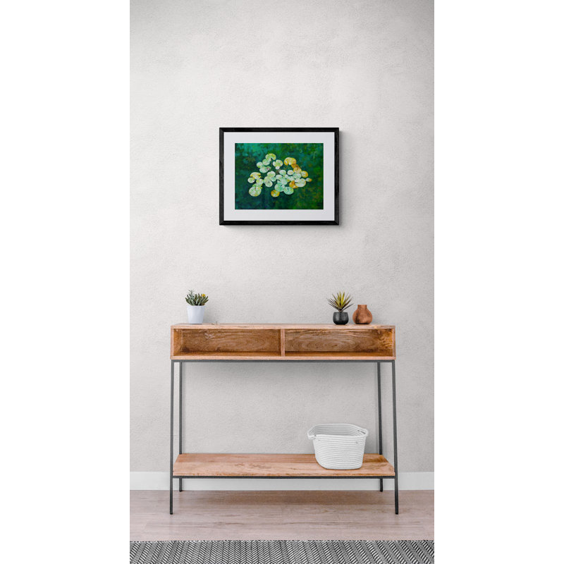 Serenity Lotus Pond Iv Print by Ruth Hayes, Black Framed Canvas, 25" H x 33" W