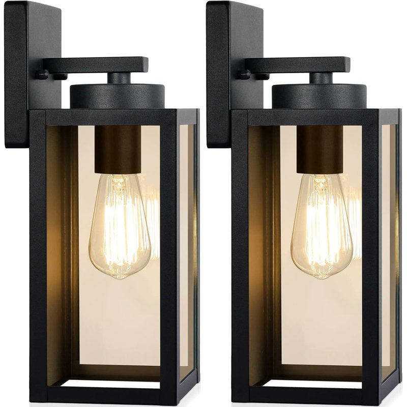 Outdoor Wall Light Fixtures Exterior Waterproof Lanterns Porch Sconces Wall Mounted Lighting, Black
