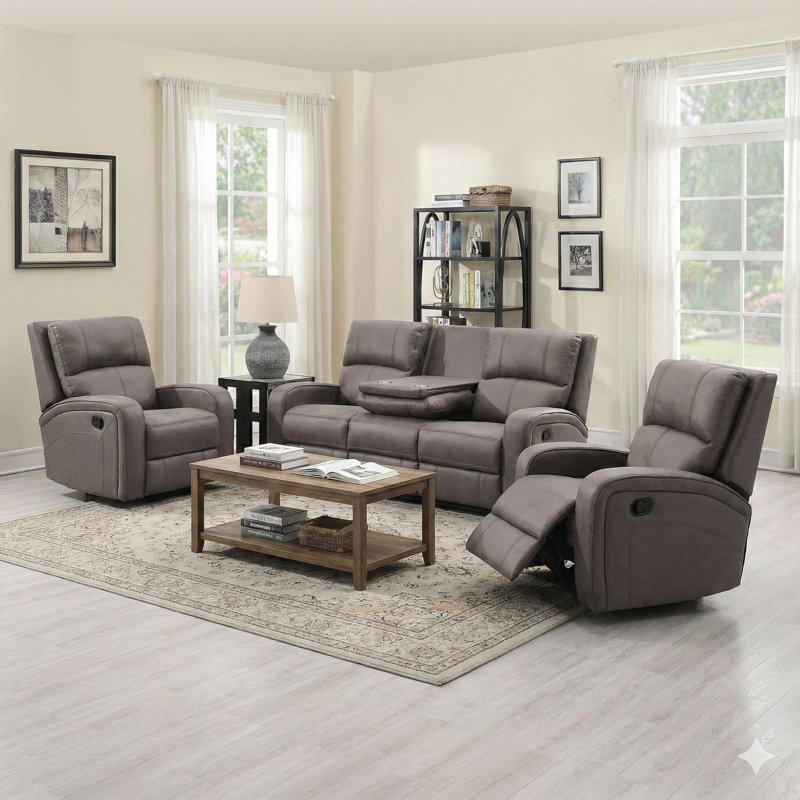 Champlin 3 - Piece Living Room Set, Taupe