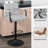 31" H Modern Barstool Upholstered Velvet Low Back Swivel Adjustable Height Counter Stool with Metal Frame-884889886