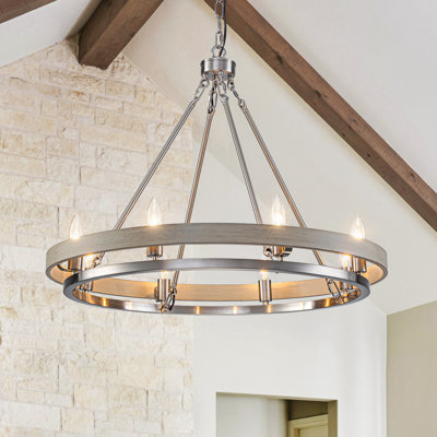 Lustre en nickel satiné à 8 lumières Pershing