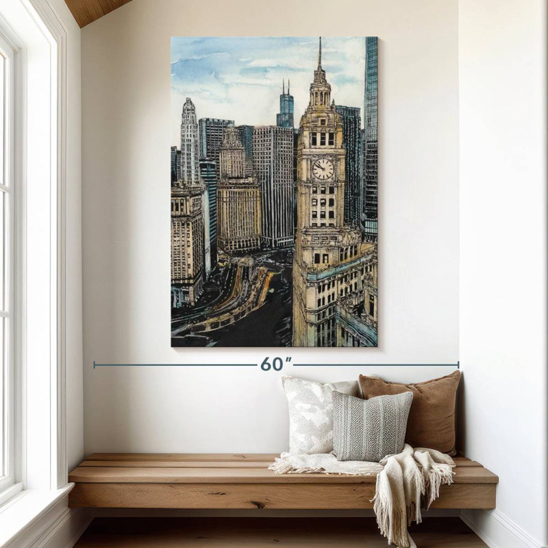 Sireci US Cityscape - Chicago, 51" H x 34" W
