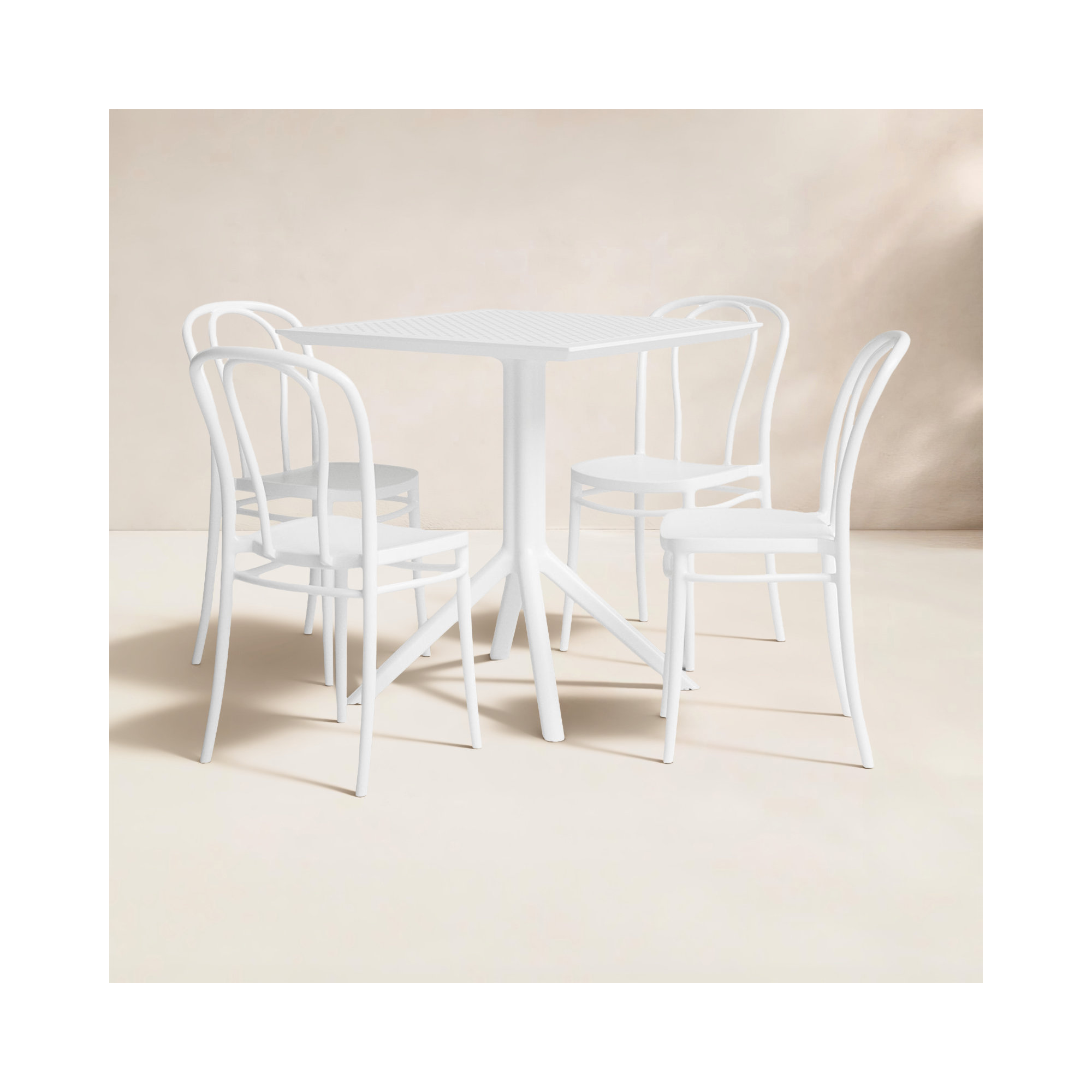 Altus Square 4 - Person 31.5" Long Dining Set, White