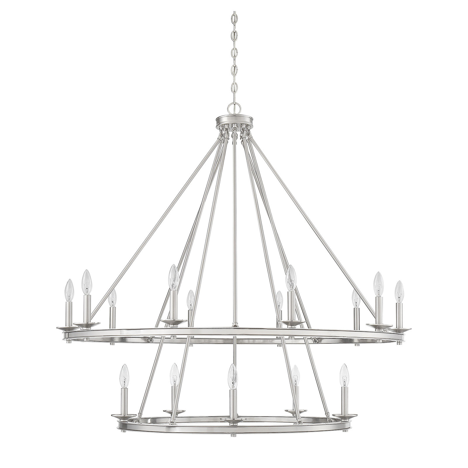 Poynor 15-Light Chandelier, Satin Nickel