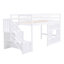 Lit mezzanine simple avec escalier de rangement et conception ludique