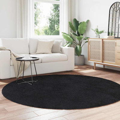 Shaggy Rug High Pile NAVARRA Black Polyester