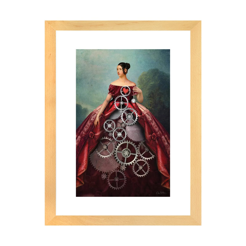 Roue de la fortune par Catrin Welz-Stein - impression d'art graphique, H 32 po x l 24 po x P 1 po, Blanc