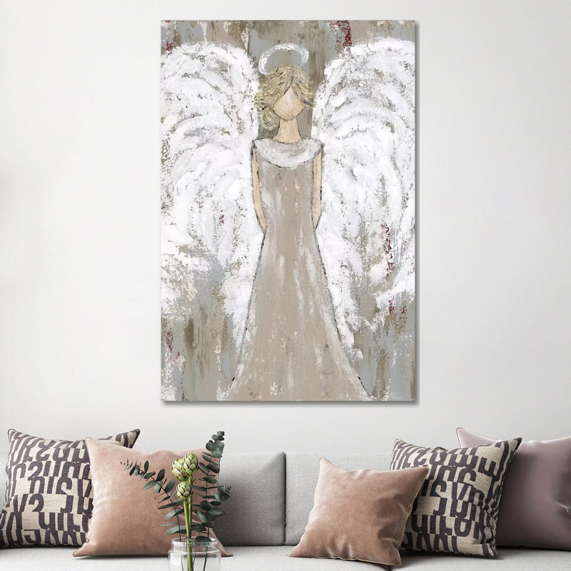 Farmhouse Guardian Angel by Ashley Bradley - Painting on Canvas, 152.5 cm H x 101.5 cm W x 3.175 cm D, Wrapped Canvas