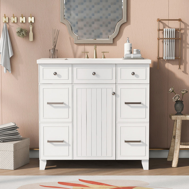 Ensemble de meuble-lavabo avec lavabo 36 po 36 po, Blanc