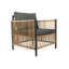 Ensemble de 2 canapés simples en osier brun avec coussin gris New Comming