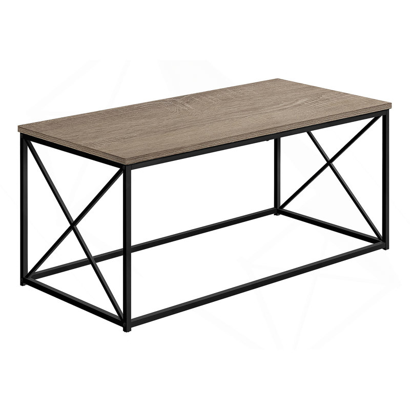 Table basse, accent, cocktail, rectangulaire, stratifié, métal, Taupe
