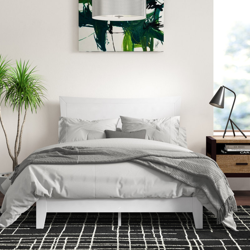 Lit de base en bois massif Ralls, Blanc, Simple extra long