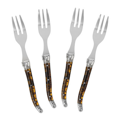 French Home Laguiole Cake Forks, Set Of 4 - Tortoise Shell