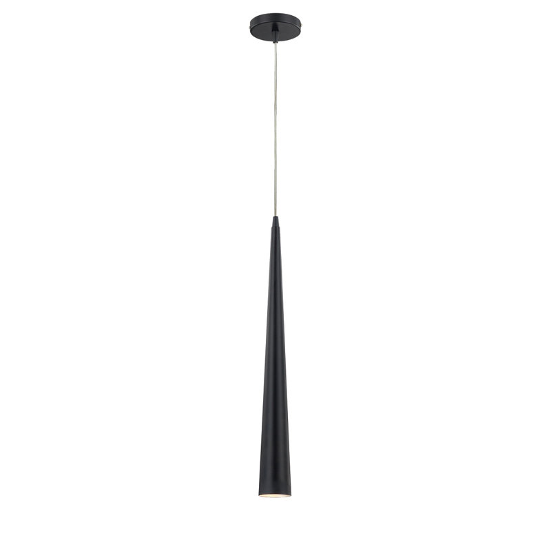 1 - Light Single Pendant, Medium, Black, Black