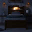 Lit plateforme double en bois avec lit gigogne, tête de lit et tiroirs, base de lit espresso-118662143-118662146