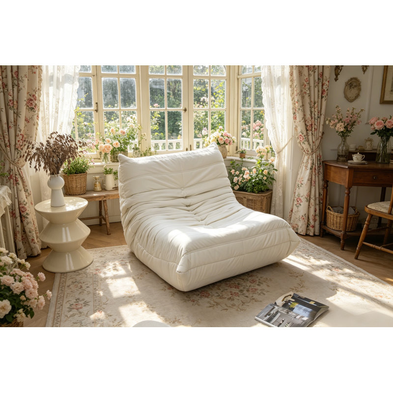 Oversized Corduroy Bean Bag Chair, Large Foam Filled Floor Sofa With Removable Cover – Vacuum Compressed Pack, 1