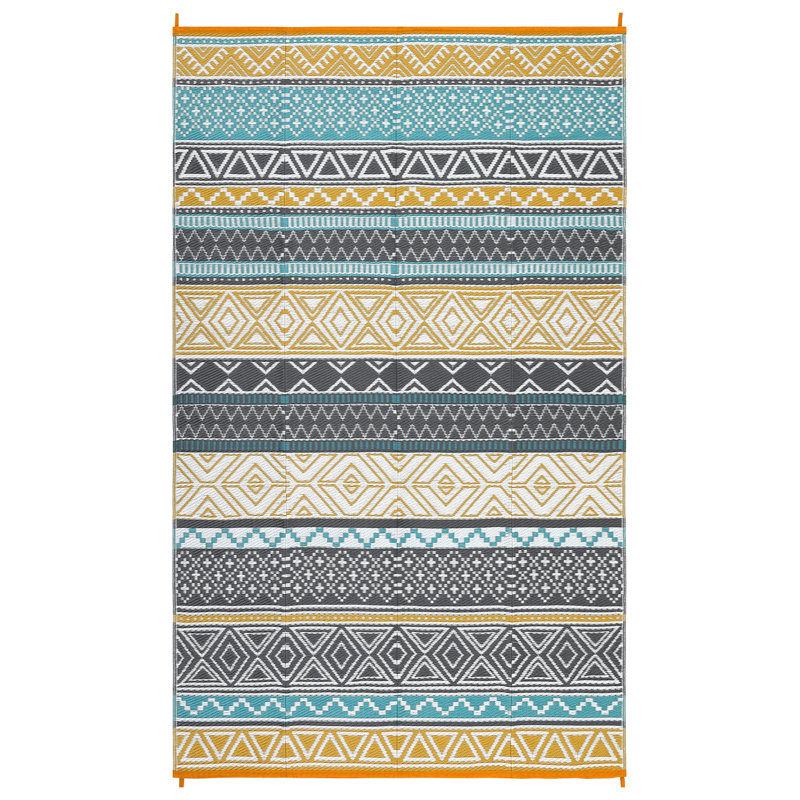 Boho Outdoor Mats Plastic Straw Rug Waterproof Vintage Washable Outdoor Rug for Garden Backyard Picnic Camping RV Deck Beach Trailer