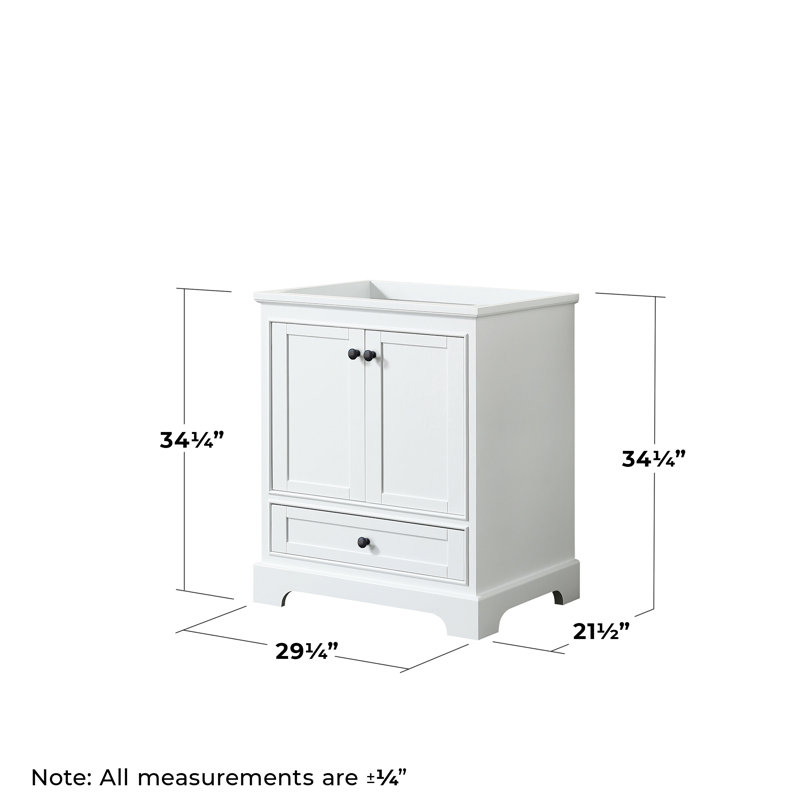 Deborah 29.25'' Single Bathroom Vanity Base Only, White with Matte Black Trim