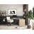 59.8'' L-Shaped Rotating Modern Wooden Design Modular Desk With Drawers Wash White-1650450341