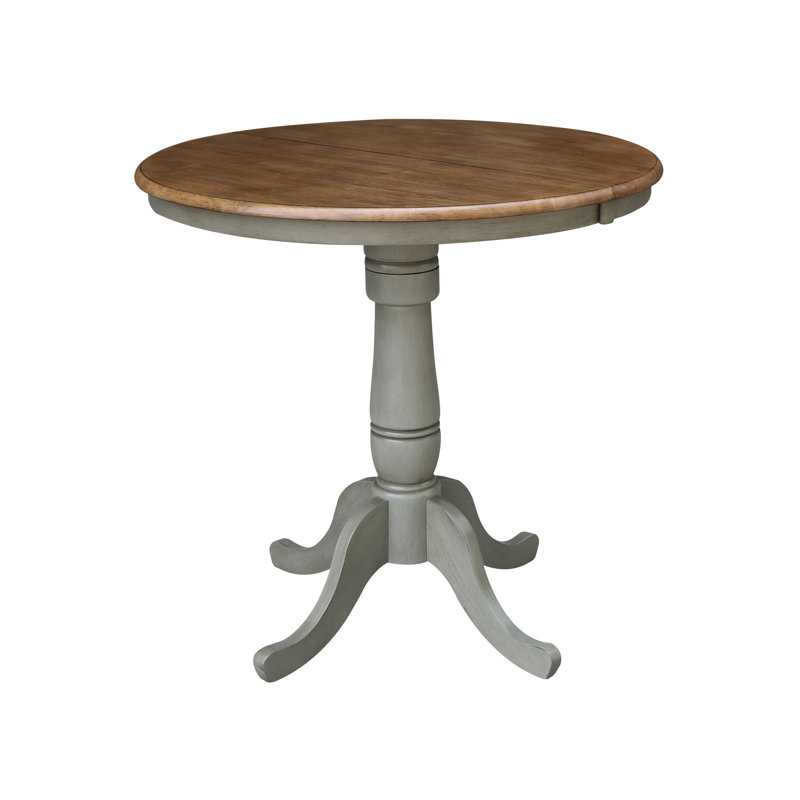 Fabian Counter Height Solid Wood Dining Table, Hickory/Stone