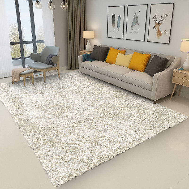 Standard Shag Rug Soft Plush Fluffy Area Carpet, Non-Slip Bedroom & Living Room, Rectangle 200 x 290 cm